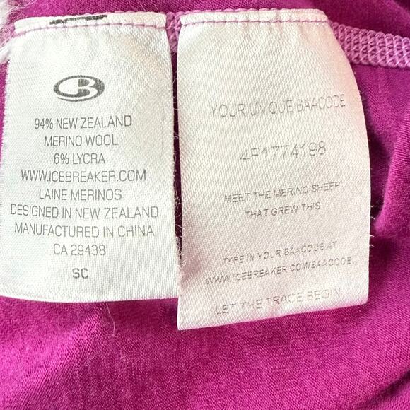 ICEBREAKER Go Tiger 180 Merino Wool Long Sleeve Thumbhole Layer Top Size Medium - Picture 6 of 6